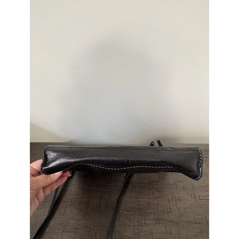 The Sak Iris Leather Three-Way-Wear Crossbody Clutch Black Pebble Leather
